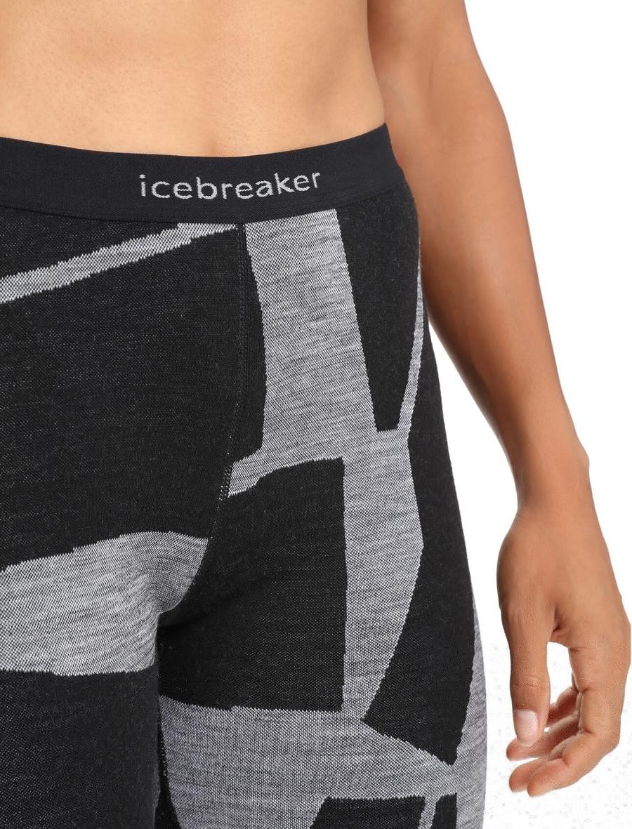 Women's Icebreaker Merino 250 Vertex Thermal Leggings Fractured Landscapes Base Layers Black / Jet Heather | CA 1068FDNM